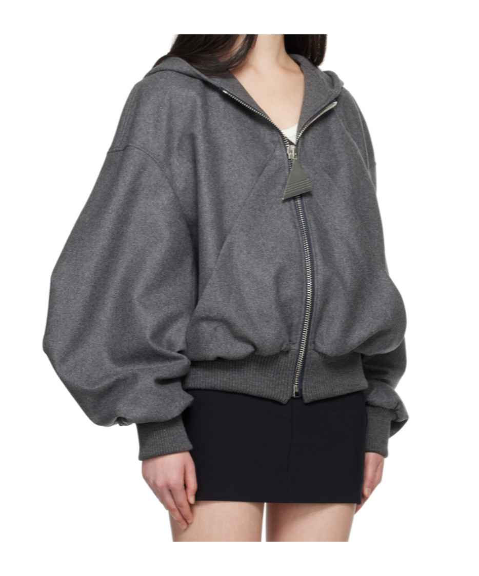 Attico Wool-blend Bomber Jacket In Black