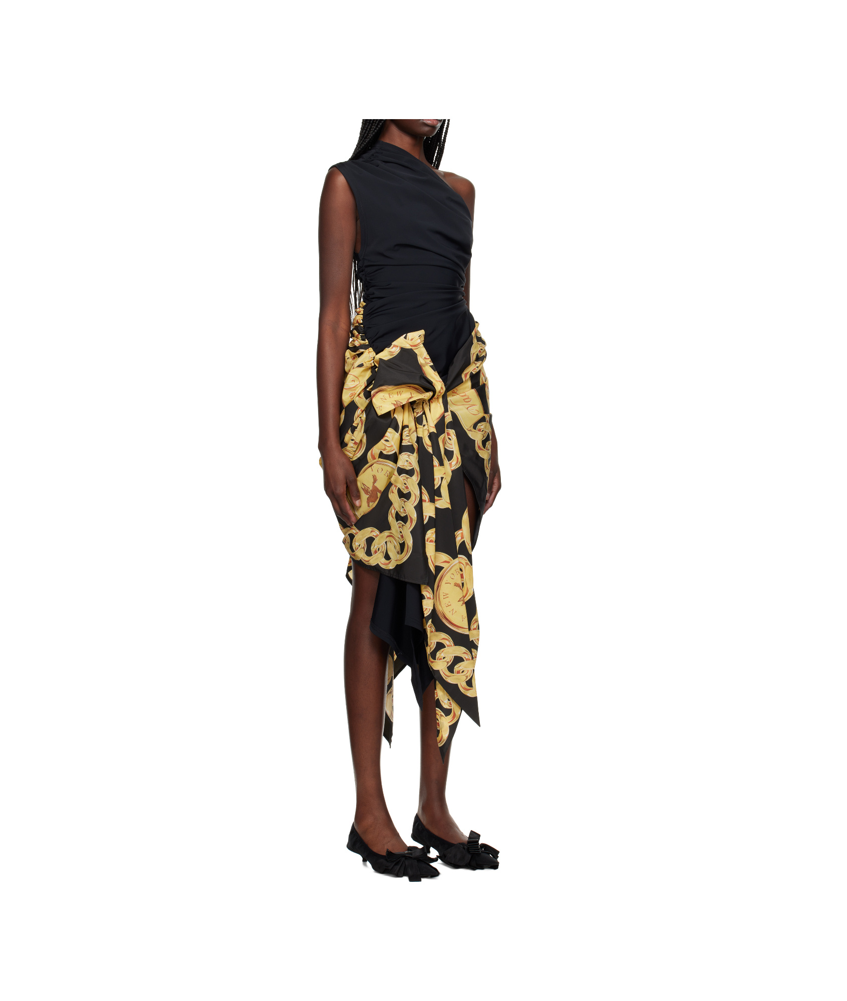 Vaquera Draped One-shoulder Dress