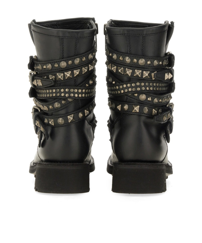 Ash Rivet-decorated Short Boots In Black
