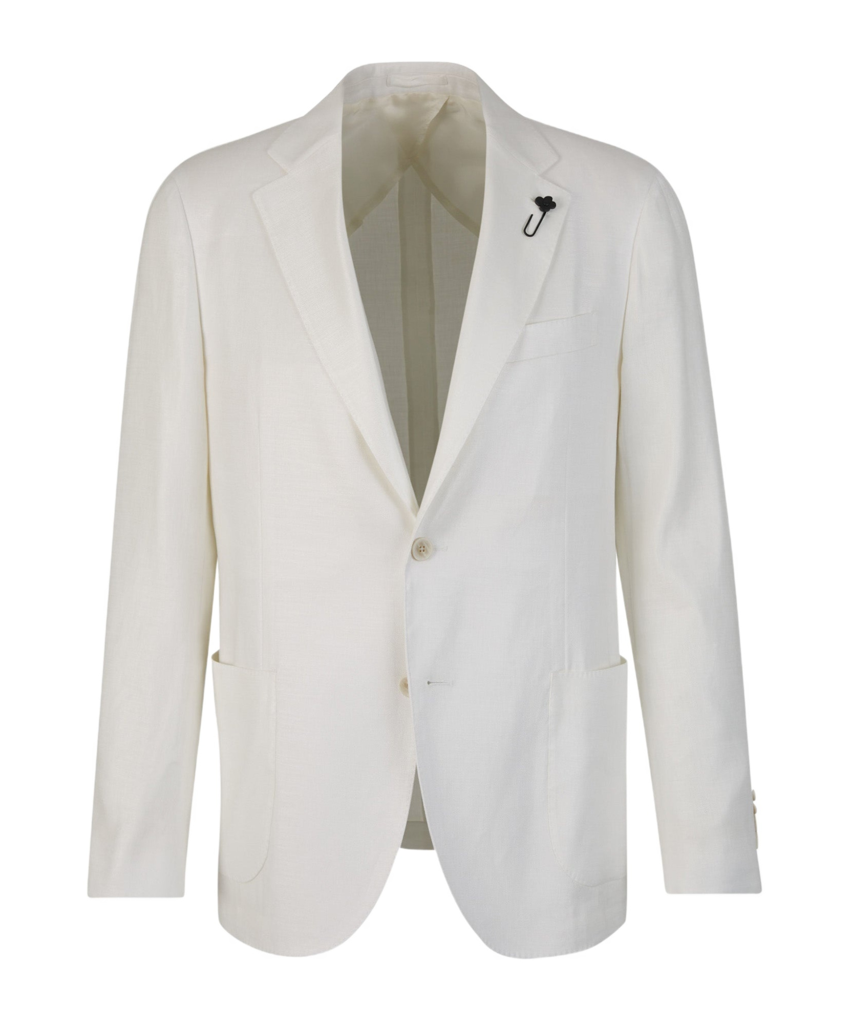 Lardini White Wool Knit Single-breasted Blazer In White