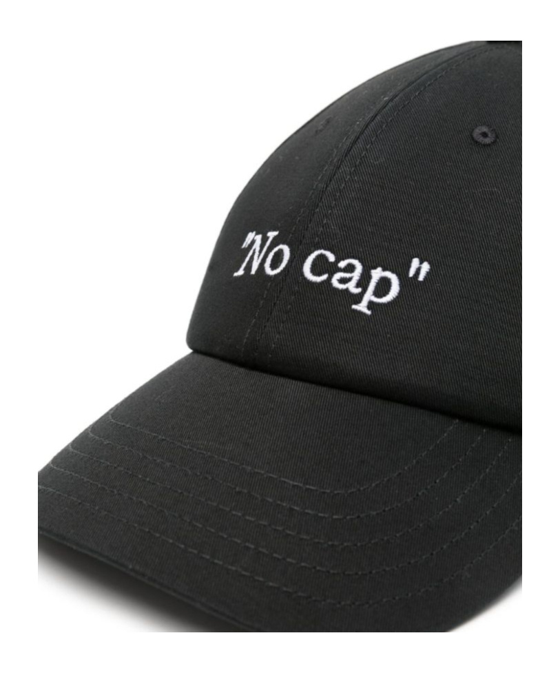 Off-white Slogan Embroidered Baseball Cap In Black