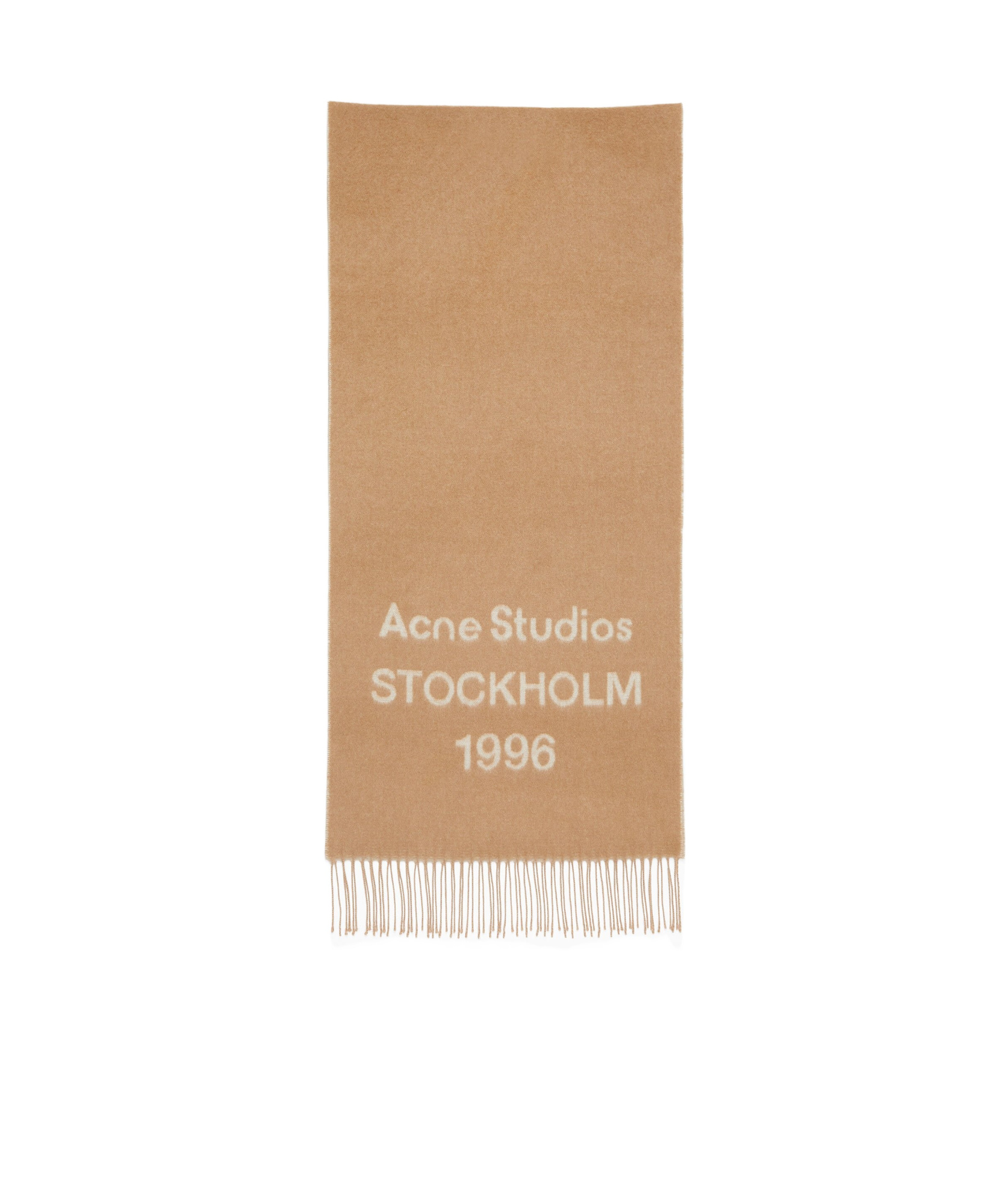 Acne Studios Logo Jacquard Scarf In Nude