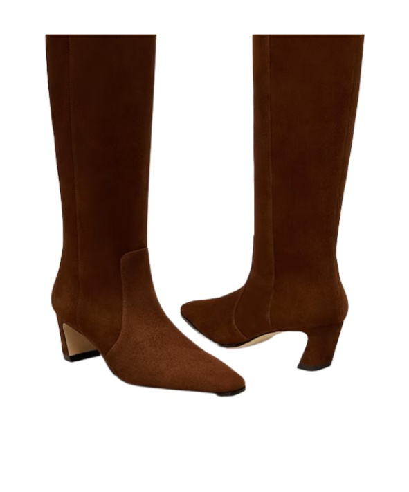 Stuart Weitzman Stassie 60 Suede Knee-high Boots In Brown