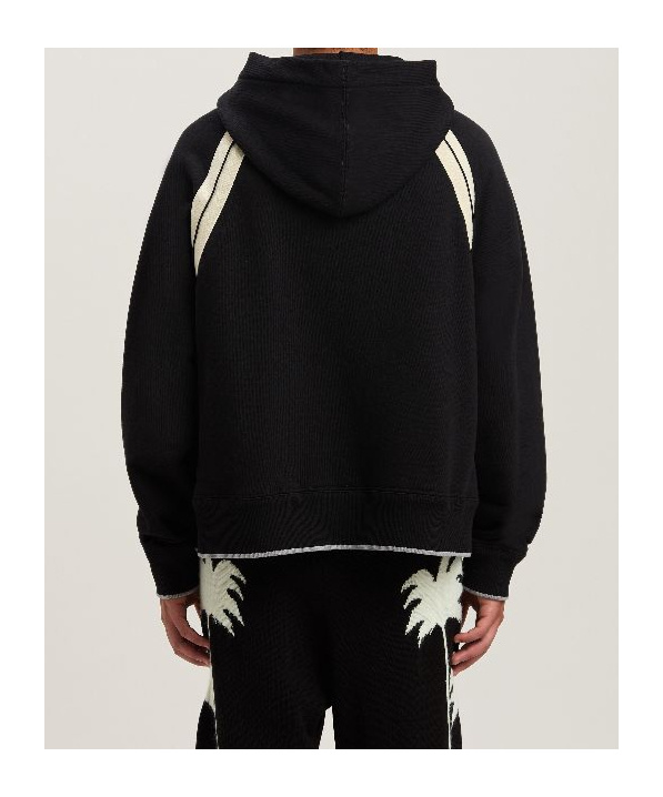 Palm Angels Logo-print Cotton Hoodie In Black