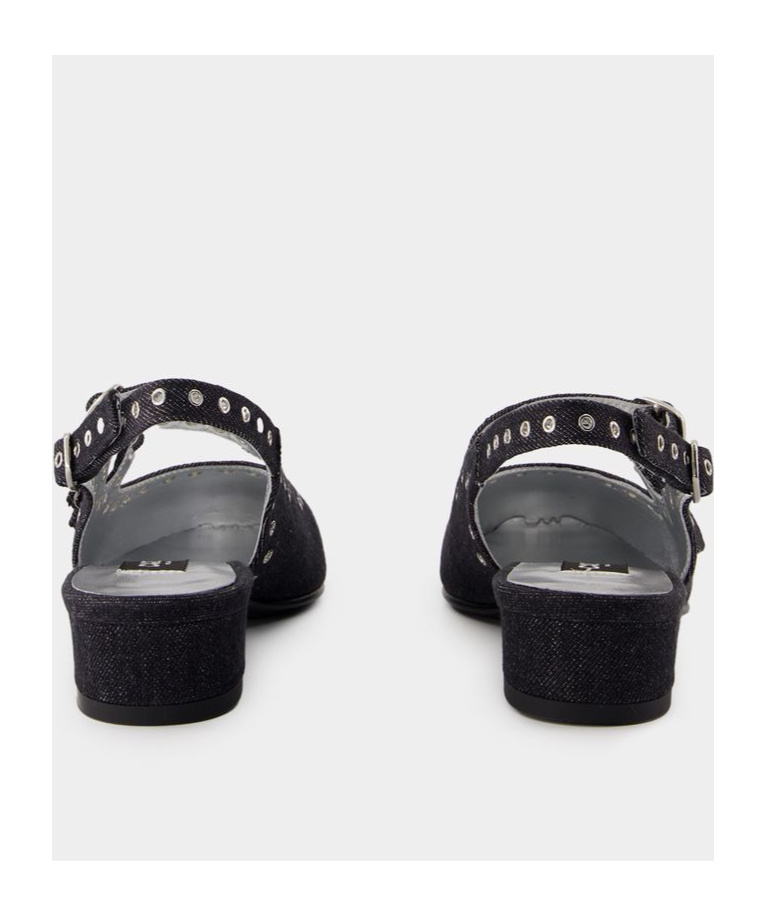 Carel Paris Open-heeled Flats In Black