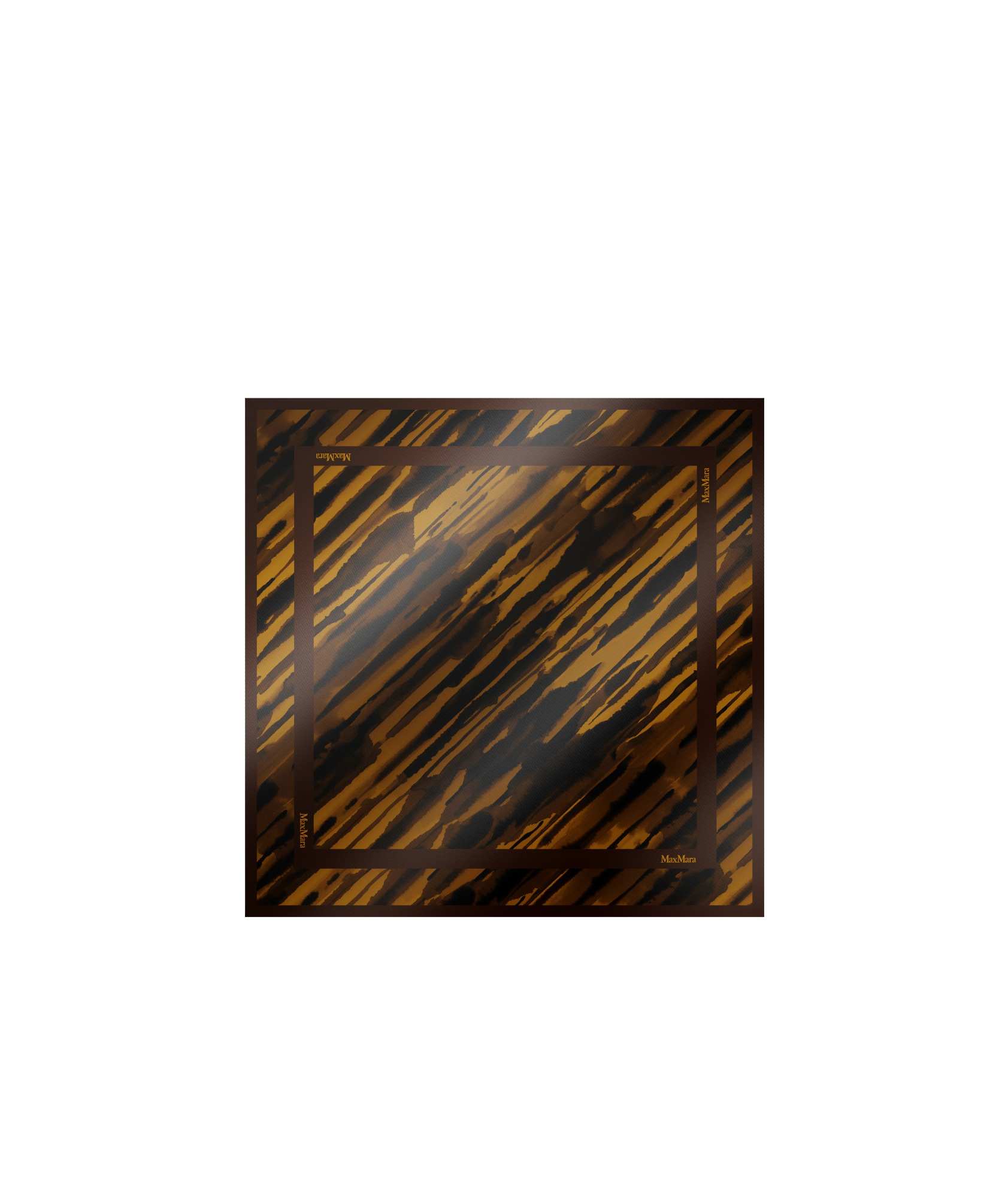 Max Mara Square Silk Scarf In Black