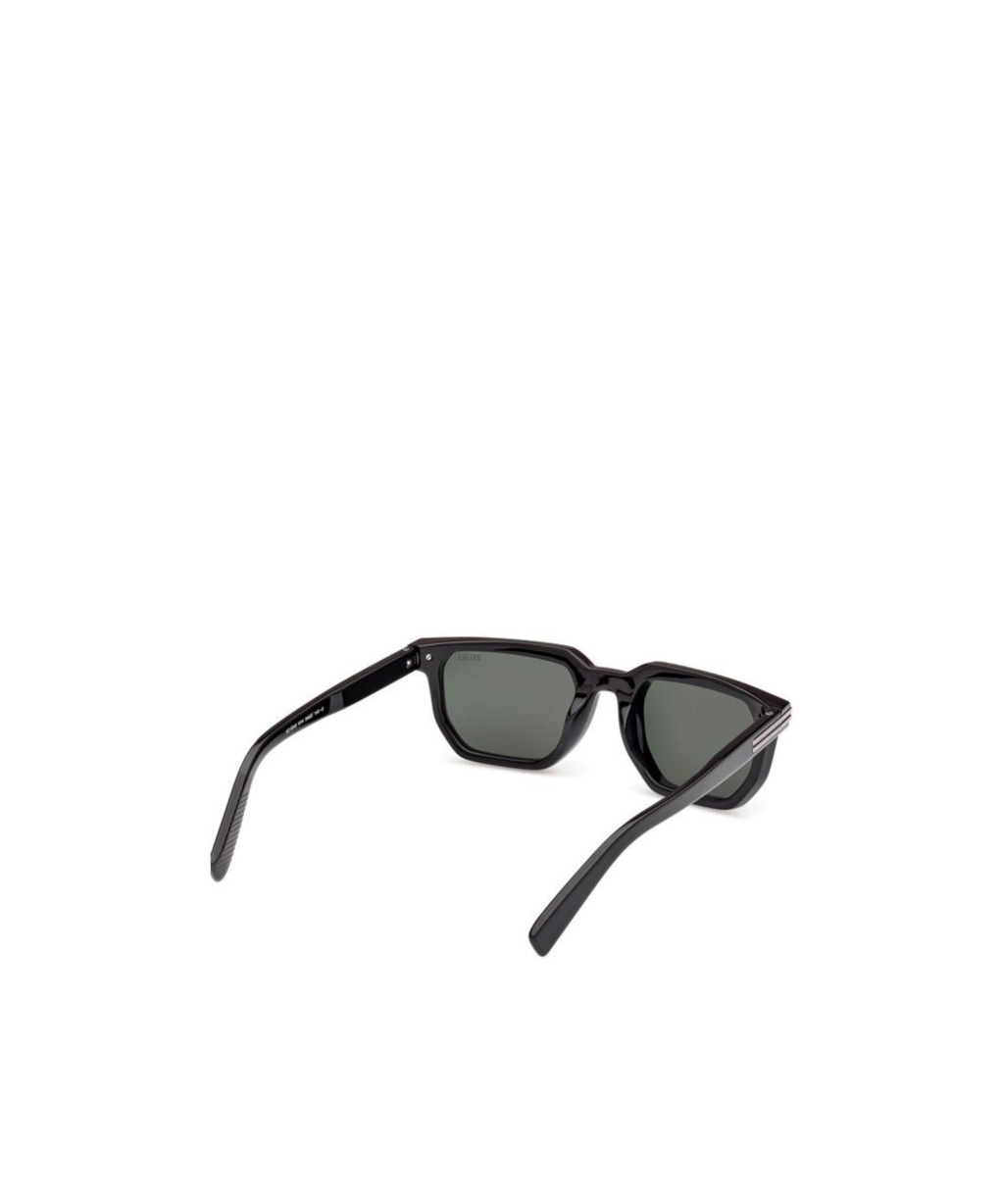 Zegna 54mm Polarized Rectangular Sunglasses In Black
