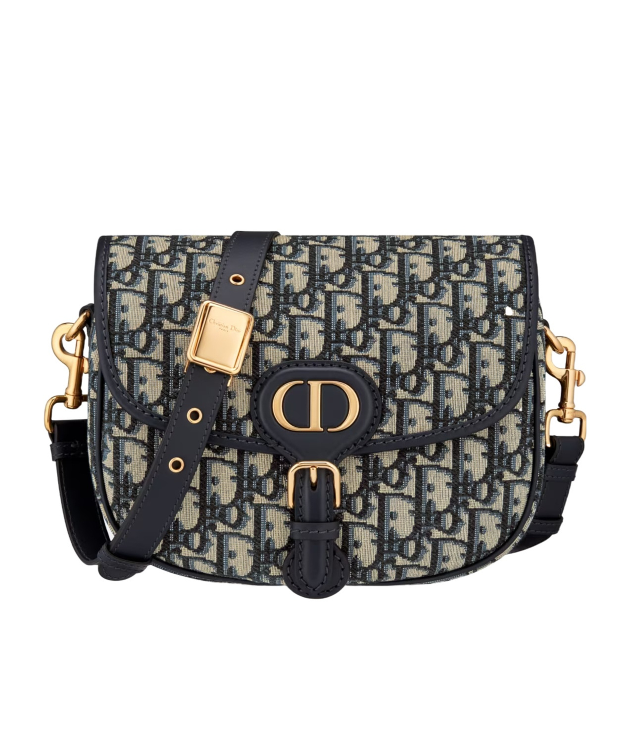 Dior Bobby Medium Oblique Printed Shoulder Bag In Blue