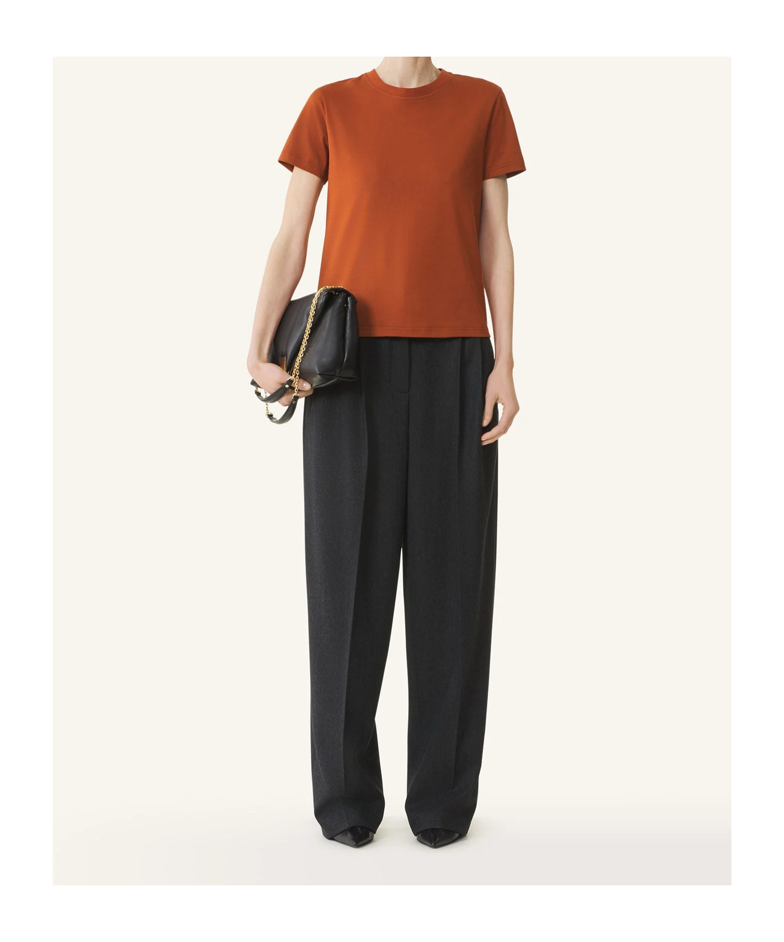 Lanvin Cotton T-shirt With Ribbon Detail In Brown