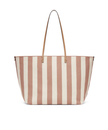 Fendi Beige Roll Large Reversible Shopper Bag Women In Nude