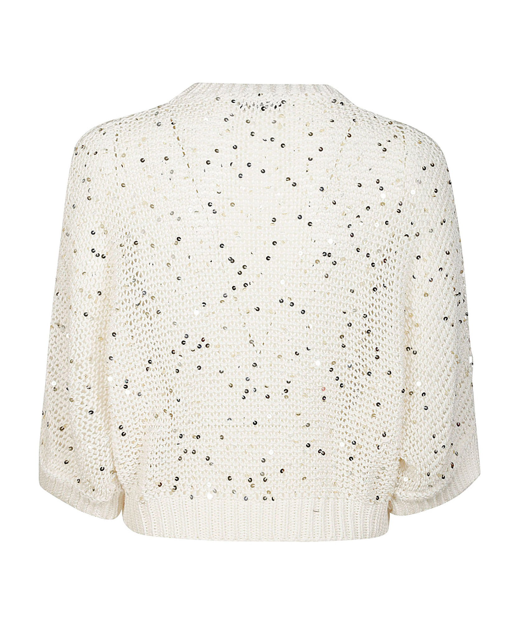 Peserico Sequin-embellished Open-knit Jumper In White