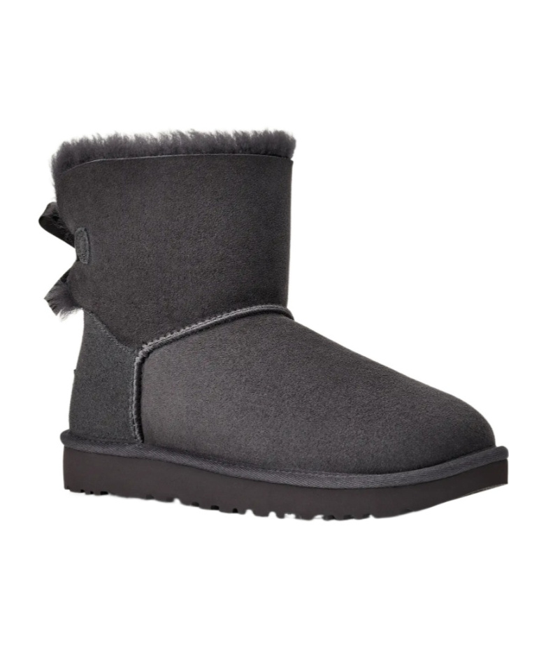 Ugg Mini Bailey Bow Ii Shearling Fur Boots In Black