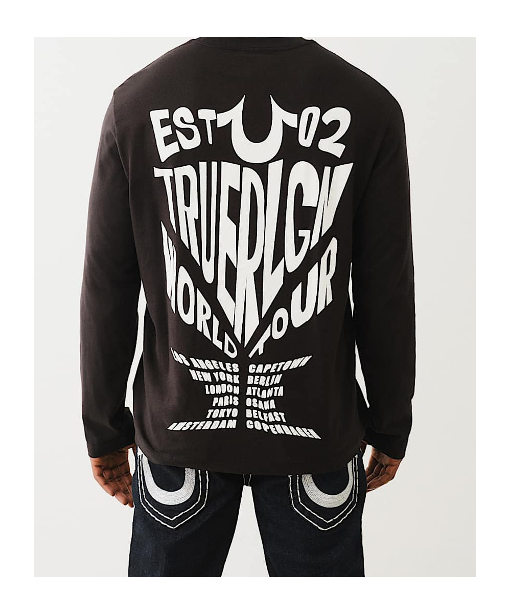 True Religion Warped Tour Long Sleeve Tee In Black