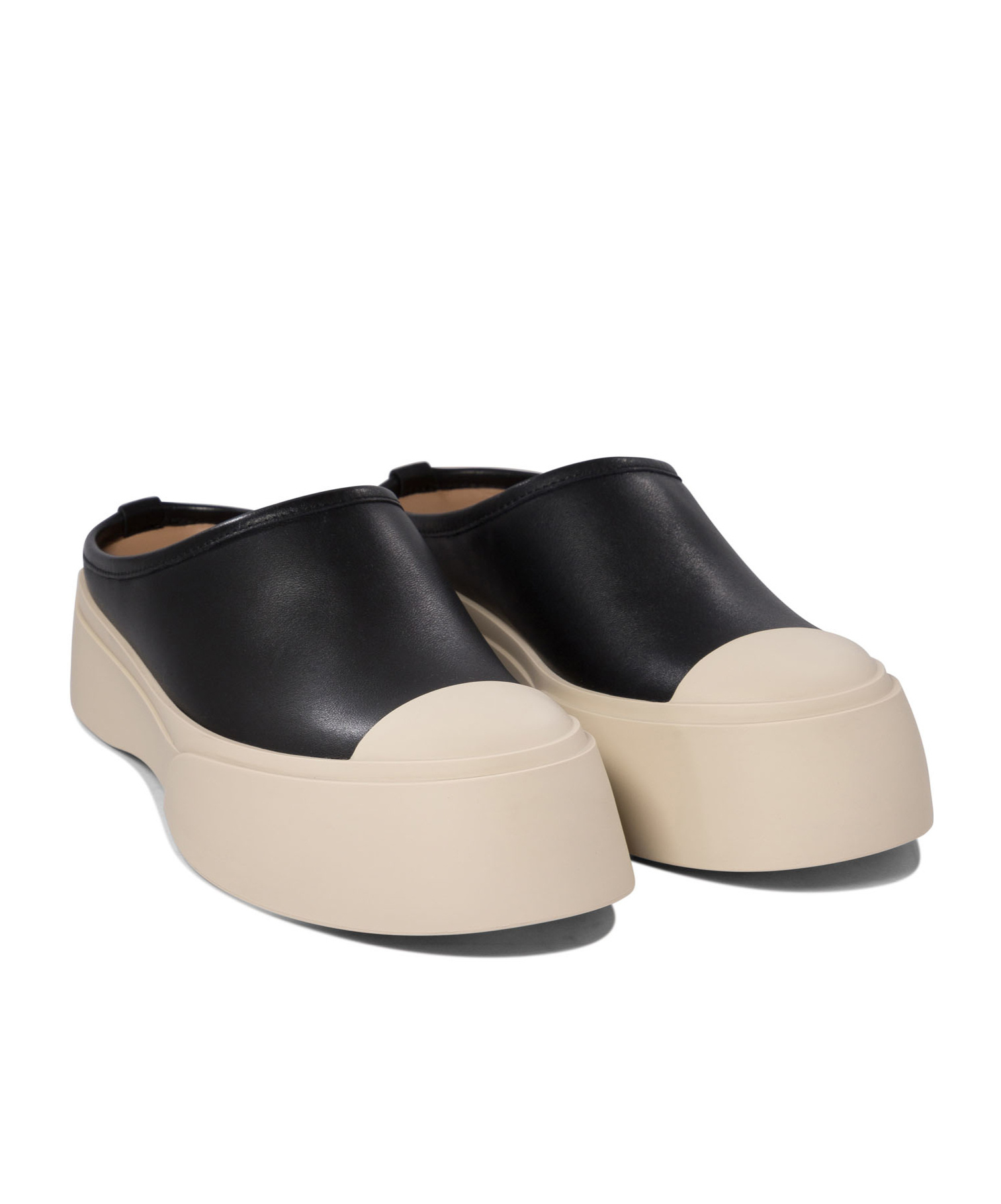 Marni Smooth Leather Pablo Clogs In Nude