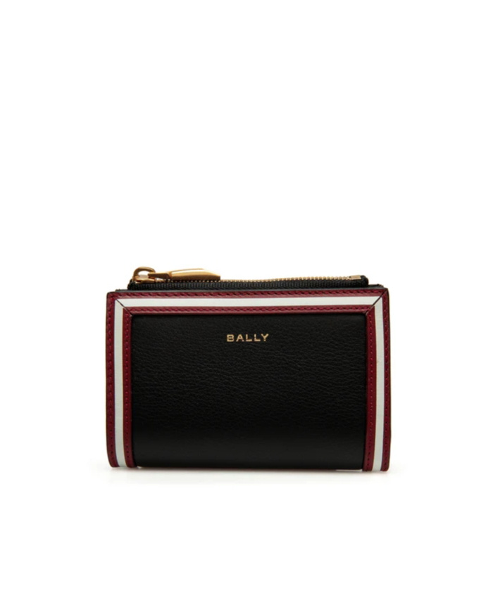 Bally Leather Wallet With Contrast Trim And Gold-tone Hardware In Black