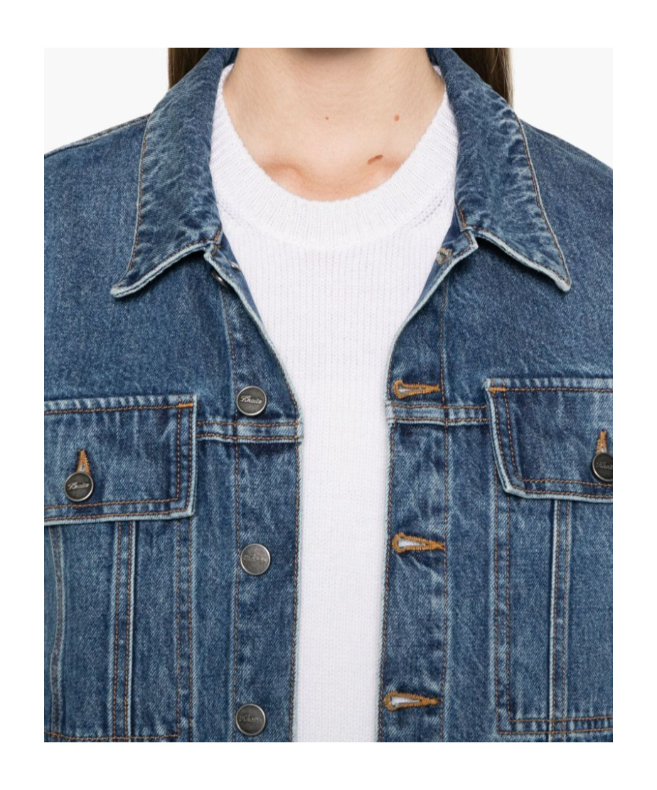 Khaite Saunder Buttoned Denim Jacket In Blue