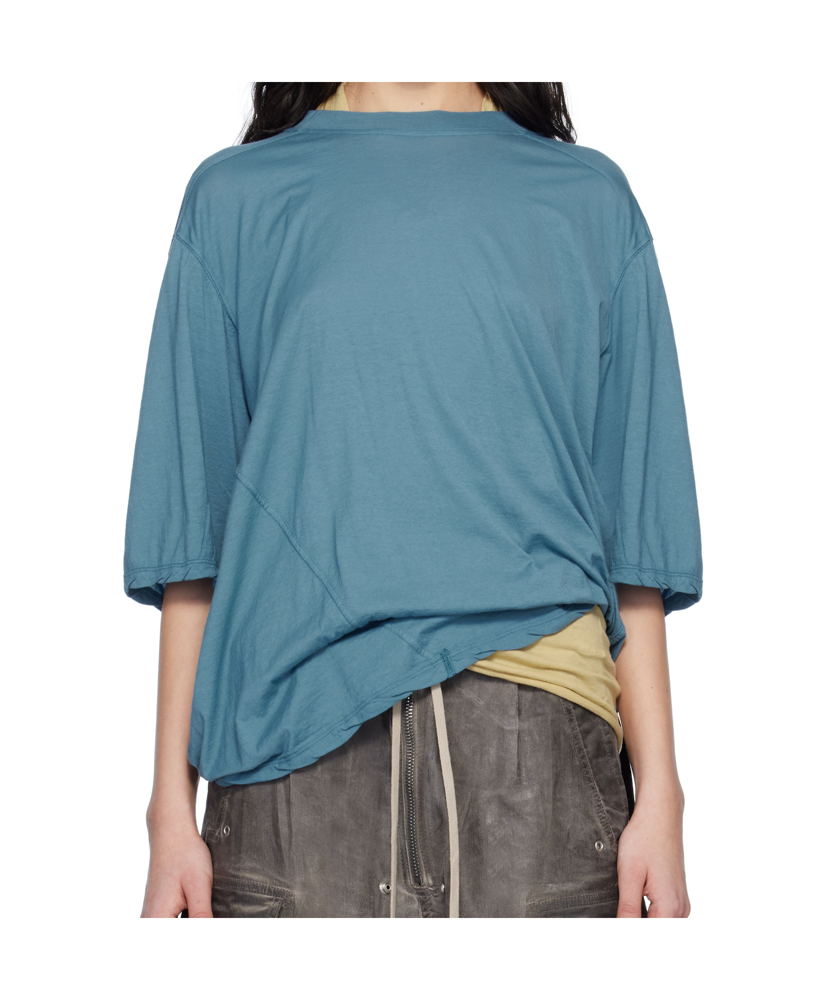 Rick Owens Drkshdw Blue Hollywood Walrus T-shirt In Blue