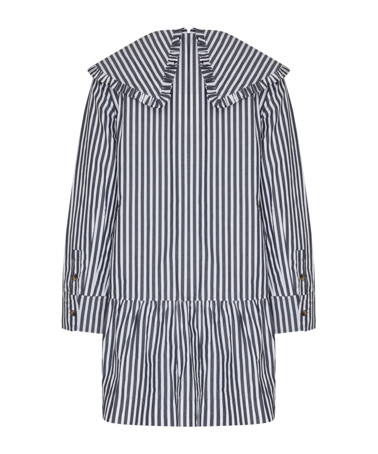 Shop Ganni Long Sleeve Dress In Gray