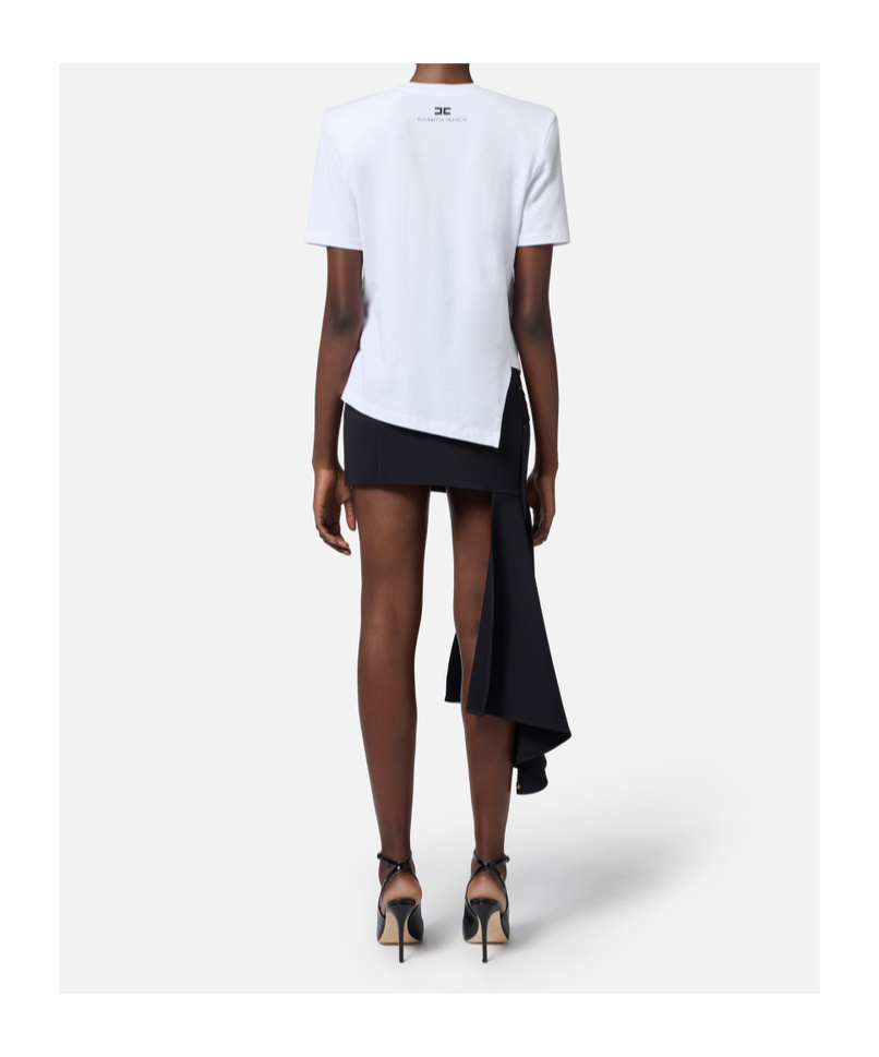 Elisabetta Franchi Lettering Cotton T-shirt In White
