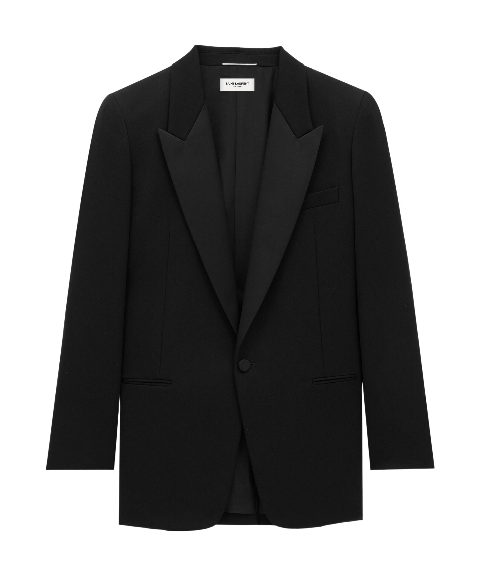 Saint Laurent Classic Long-sleeve Tuxedo Blazer In Black