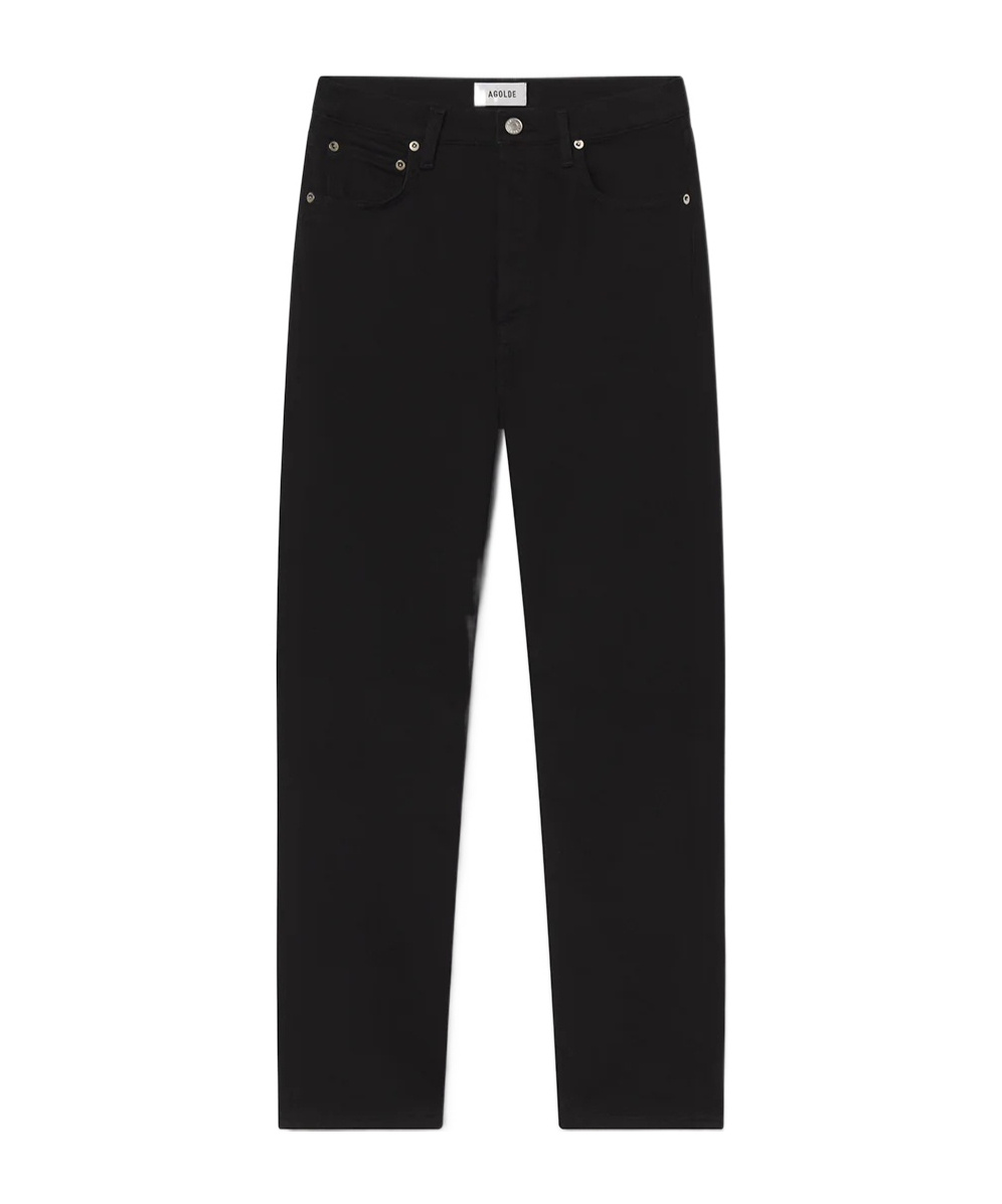 Agolde 90s Retro Style Cropped Pants In Black