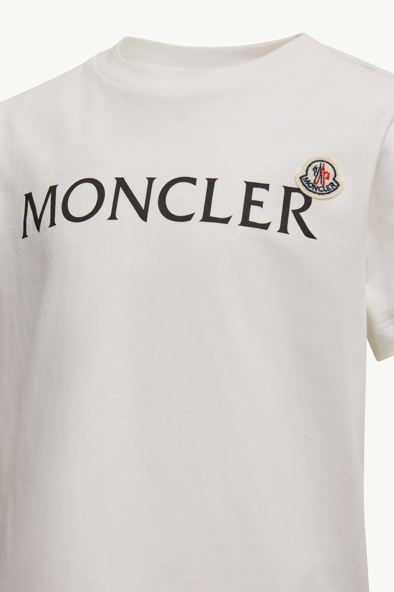 Moncler Enfant Logo Printed Crewneck T-shirt In White