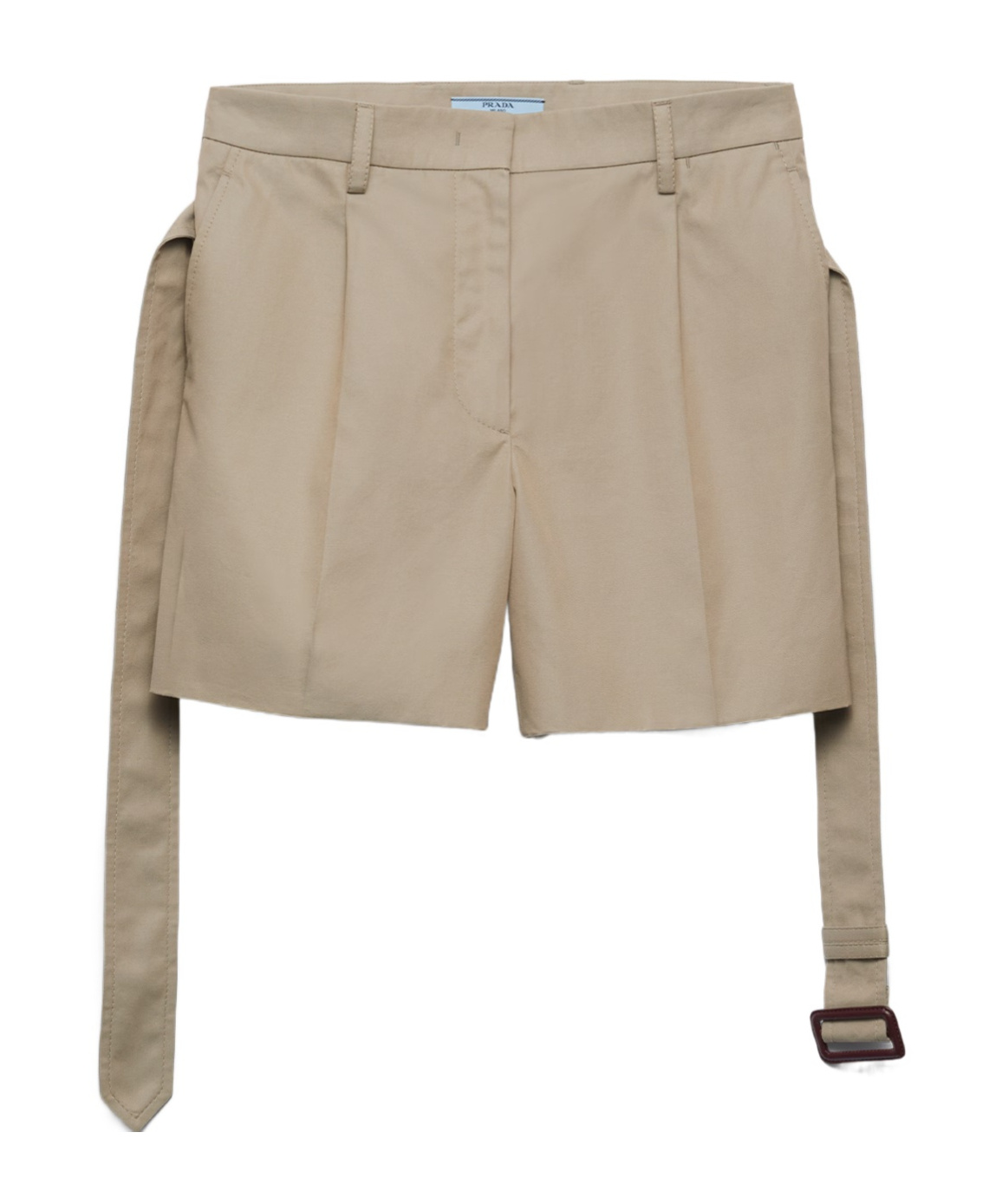 Prada Cotton Twill Bermudas In Nude