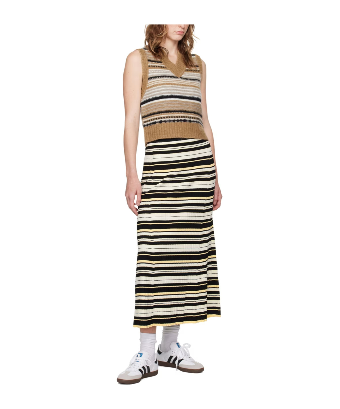 Ganni Womens Future Recycled Viscose-blend Maxi Skirt In Multicolor