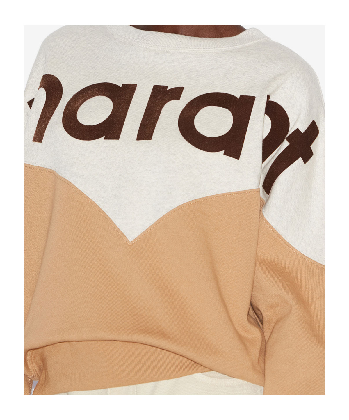 Isabel Marant Étoile Two-tone Cotton Blend Houston Sweatshirt In Nude