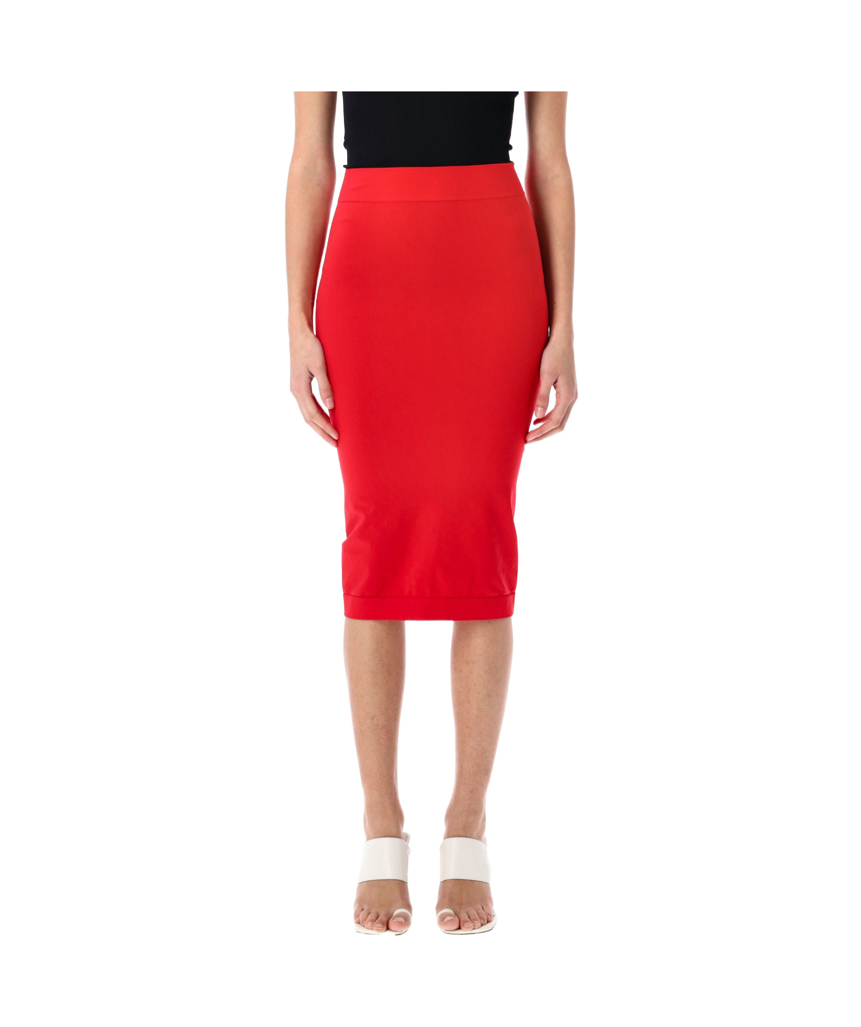 Andreädamo Technical Split Midi Skirt In Red