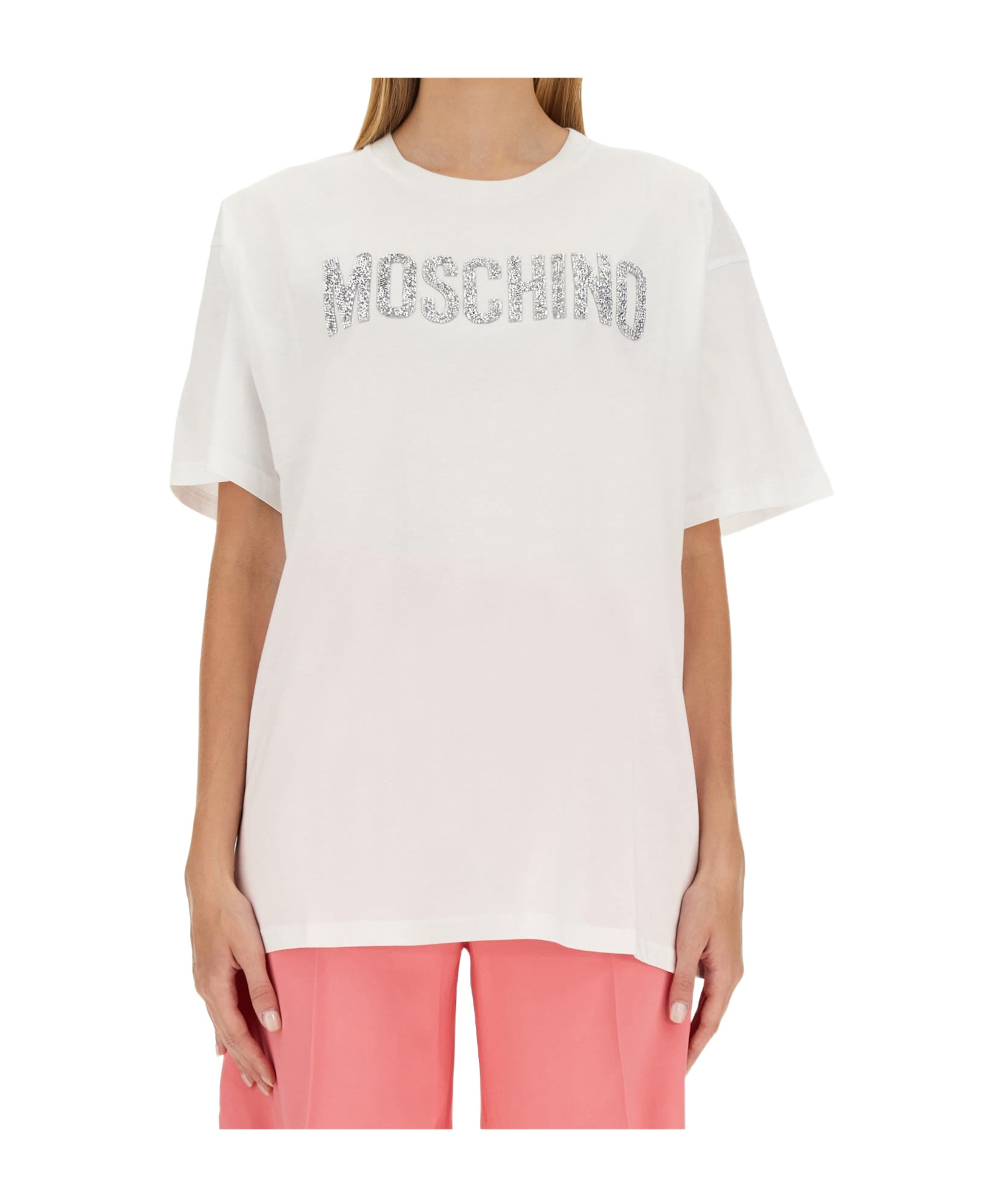 Moschino T-shirt With Logo In Pink