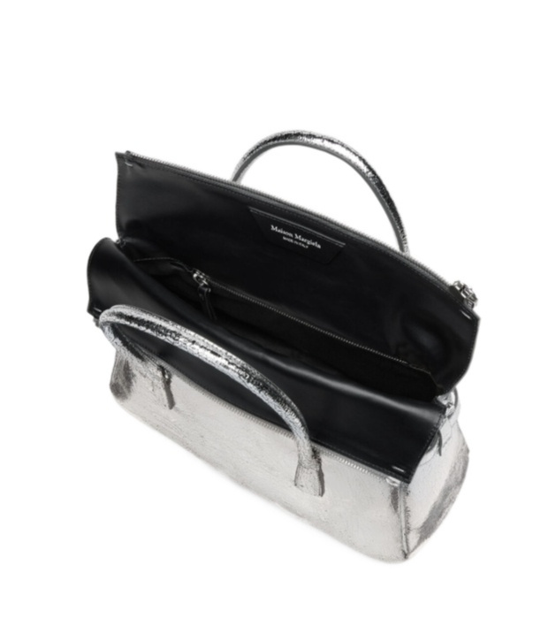 Maison Margiela Numerical-patch Tote Bag In Metallic
