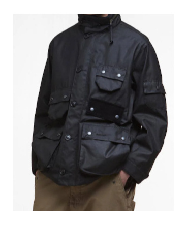 Barbour Editor Waxed Jacket In Black