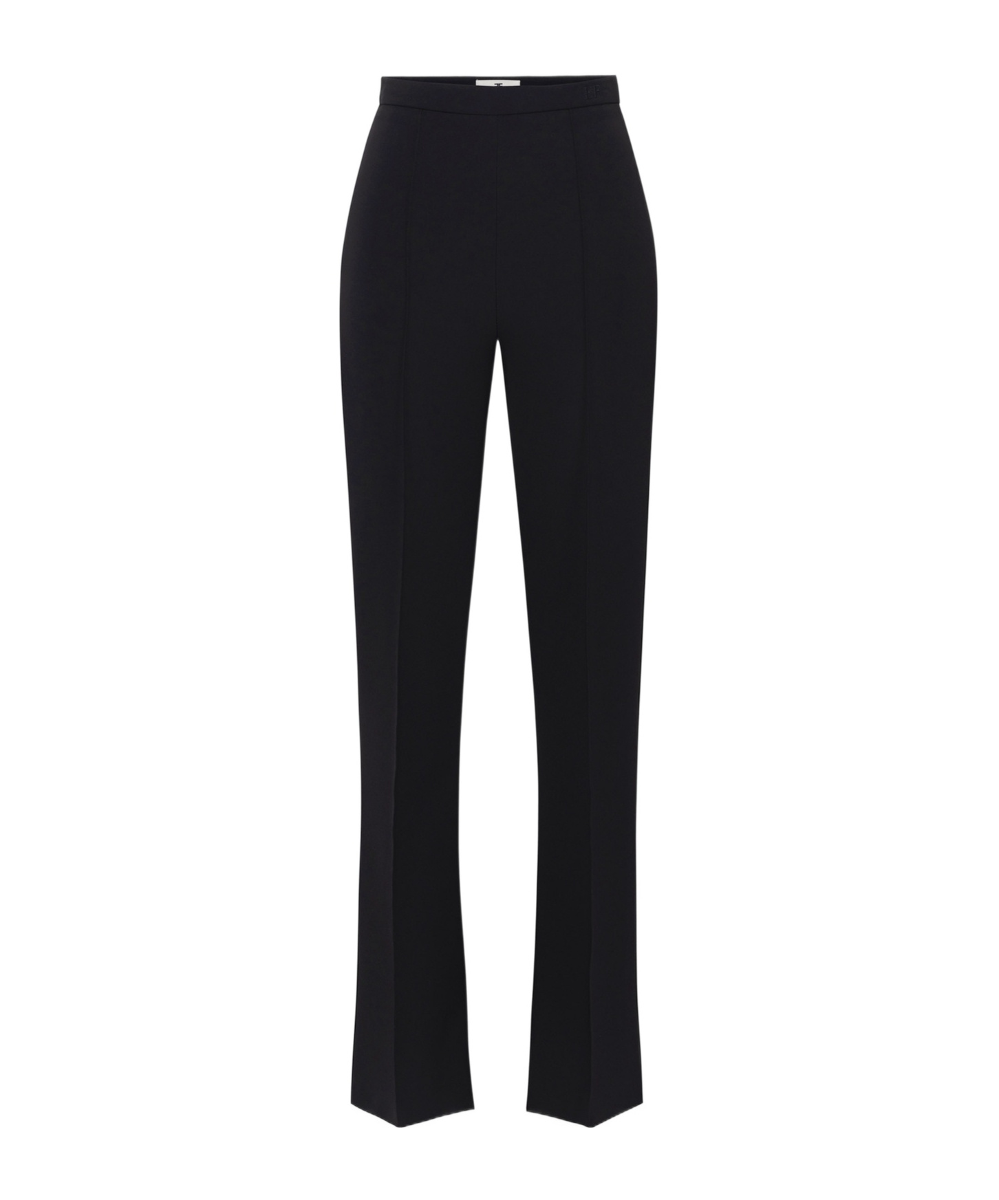 ELISABETTA FRANCHI SATIN-TRIM CREPE TROUSERS