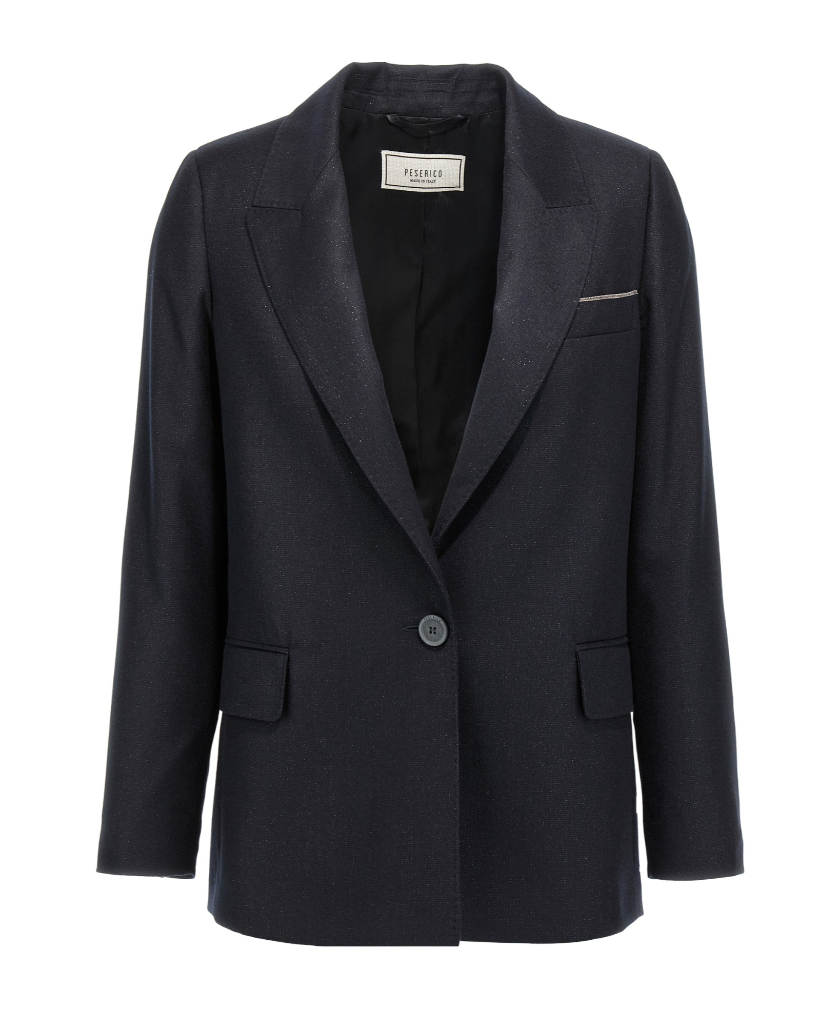 Shop Peserico Lapel Long-sleeved Suit Jacket