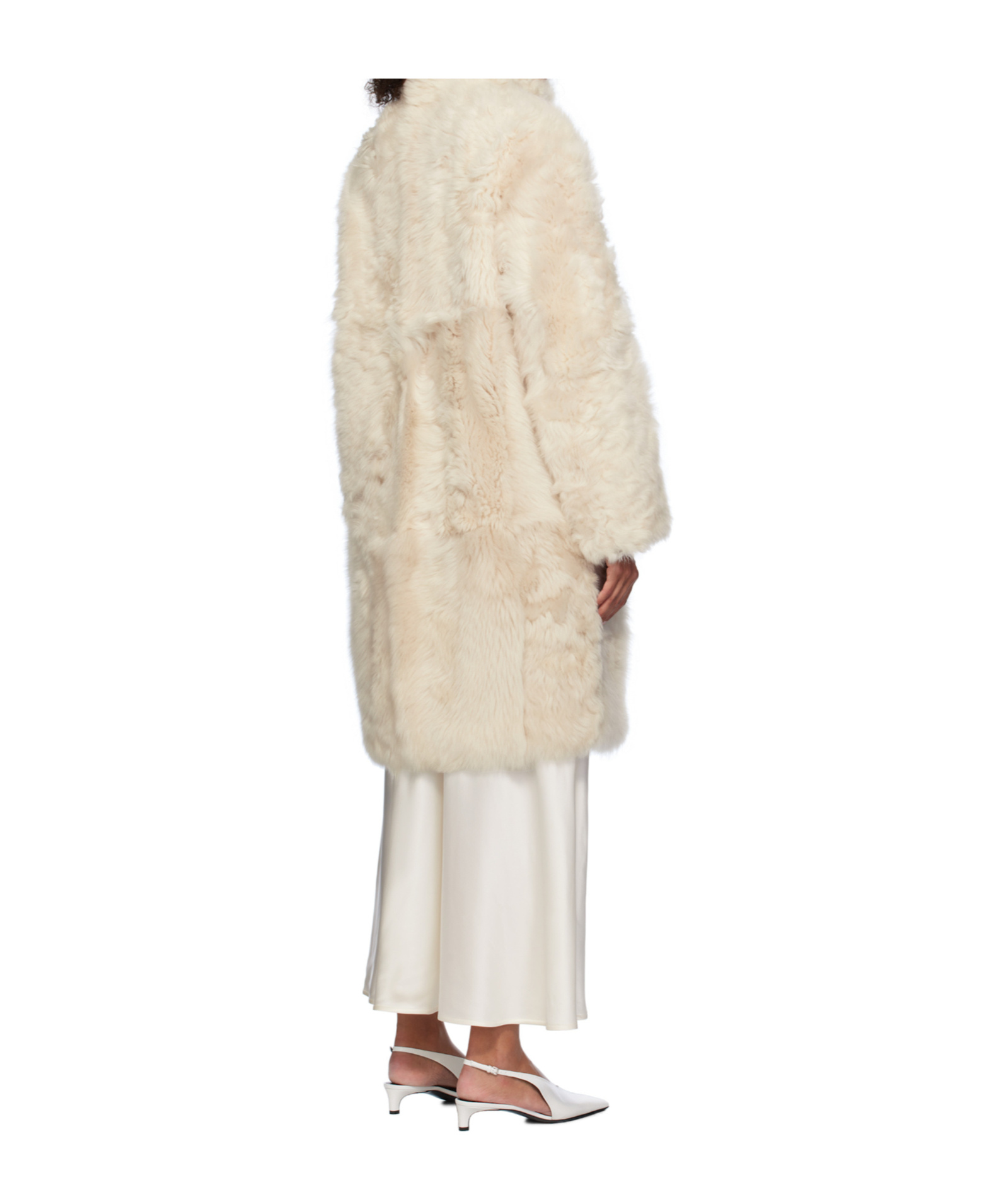 Shop Yves Salomon Long-sleeved Double-sided Coat In Nude
