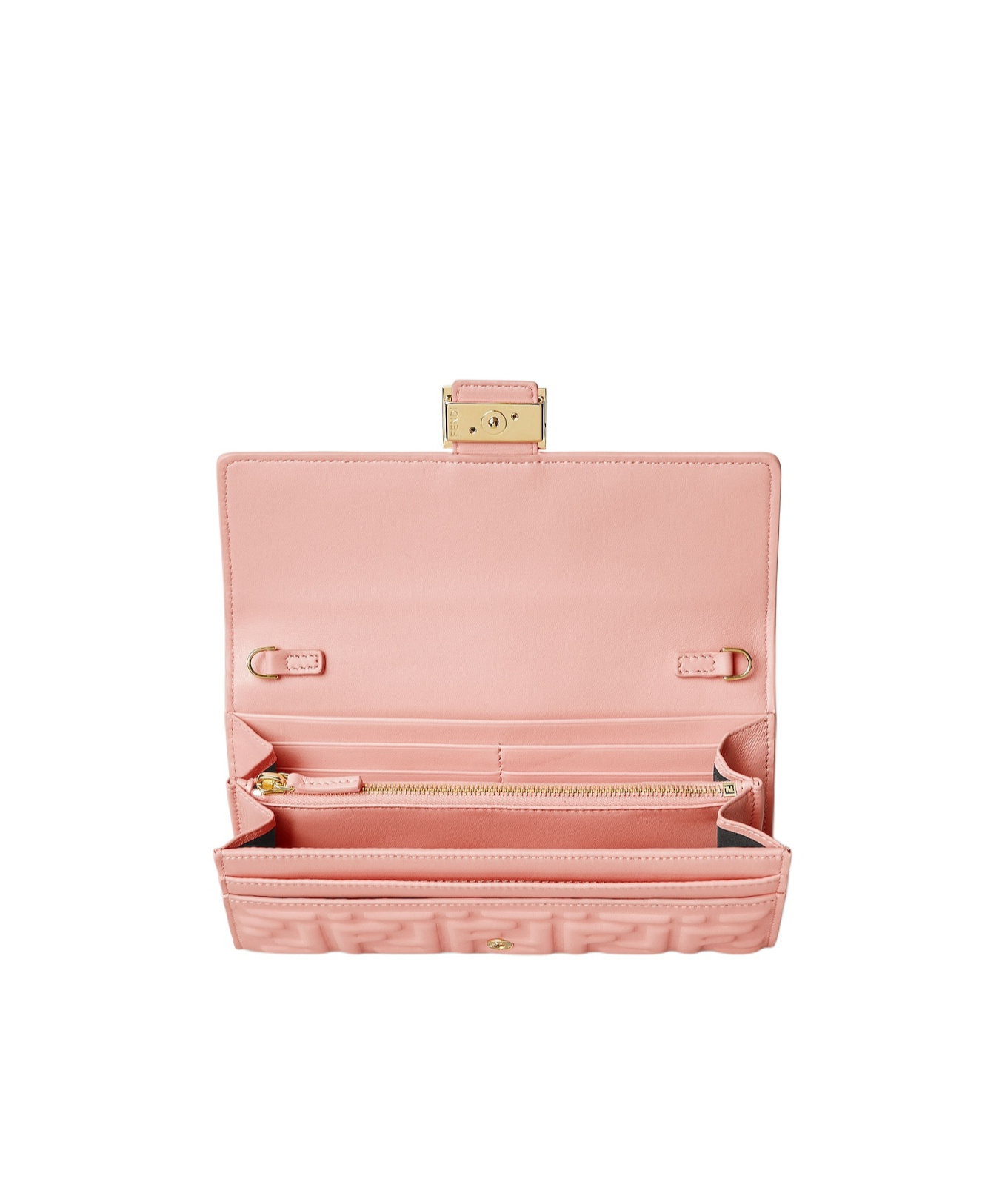 Fendi Pink Nappa Leather Wallet With Ff Motif In Pink
