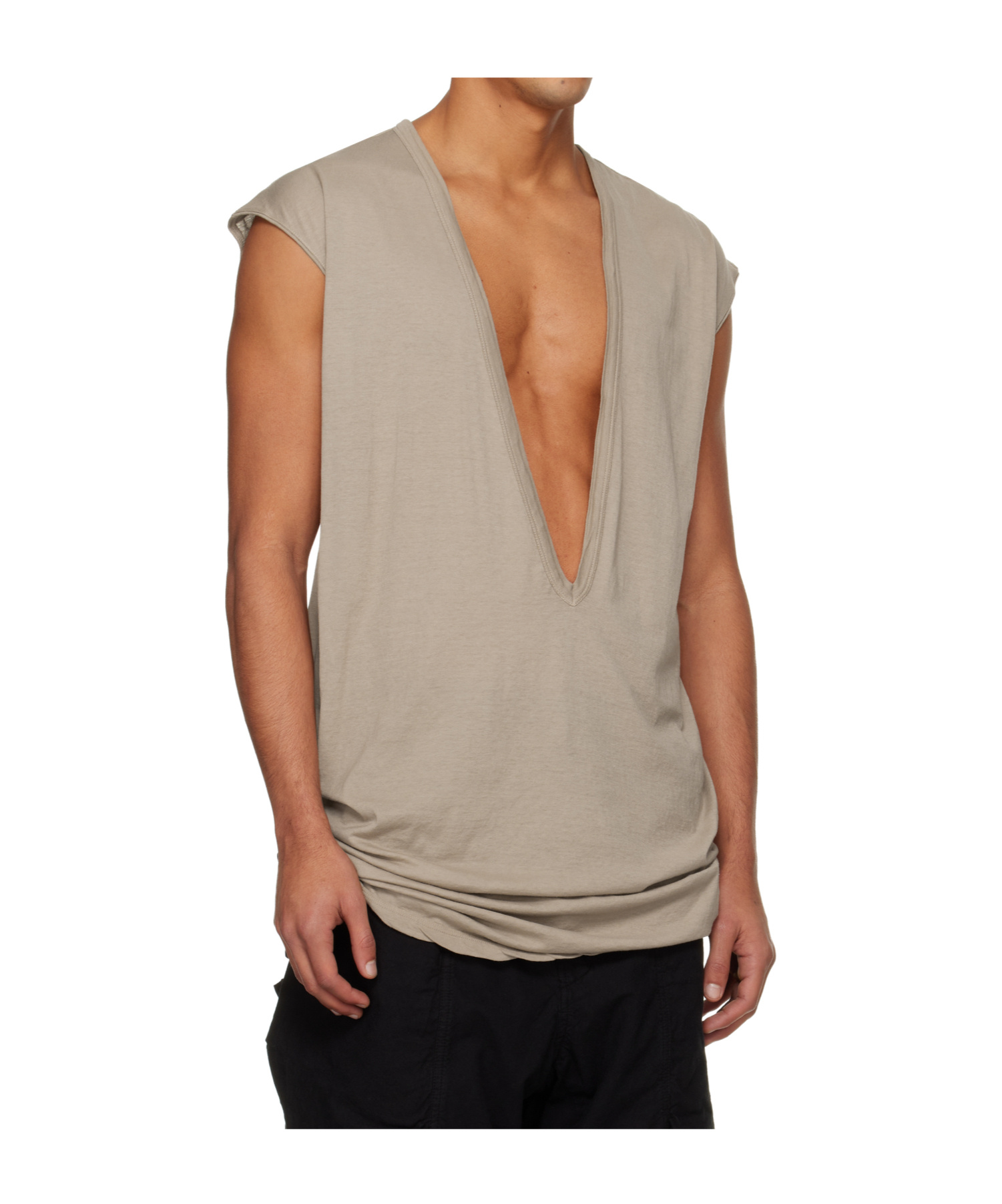 Rick Owens Drkshdw Dylan Plunge-neck Sleeveless T-shirt In Gray