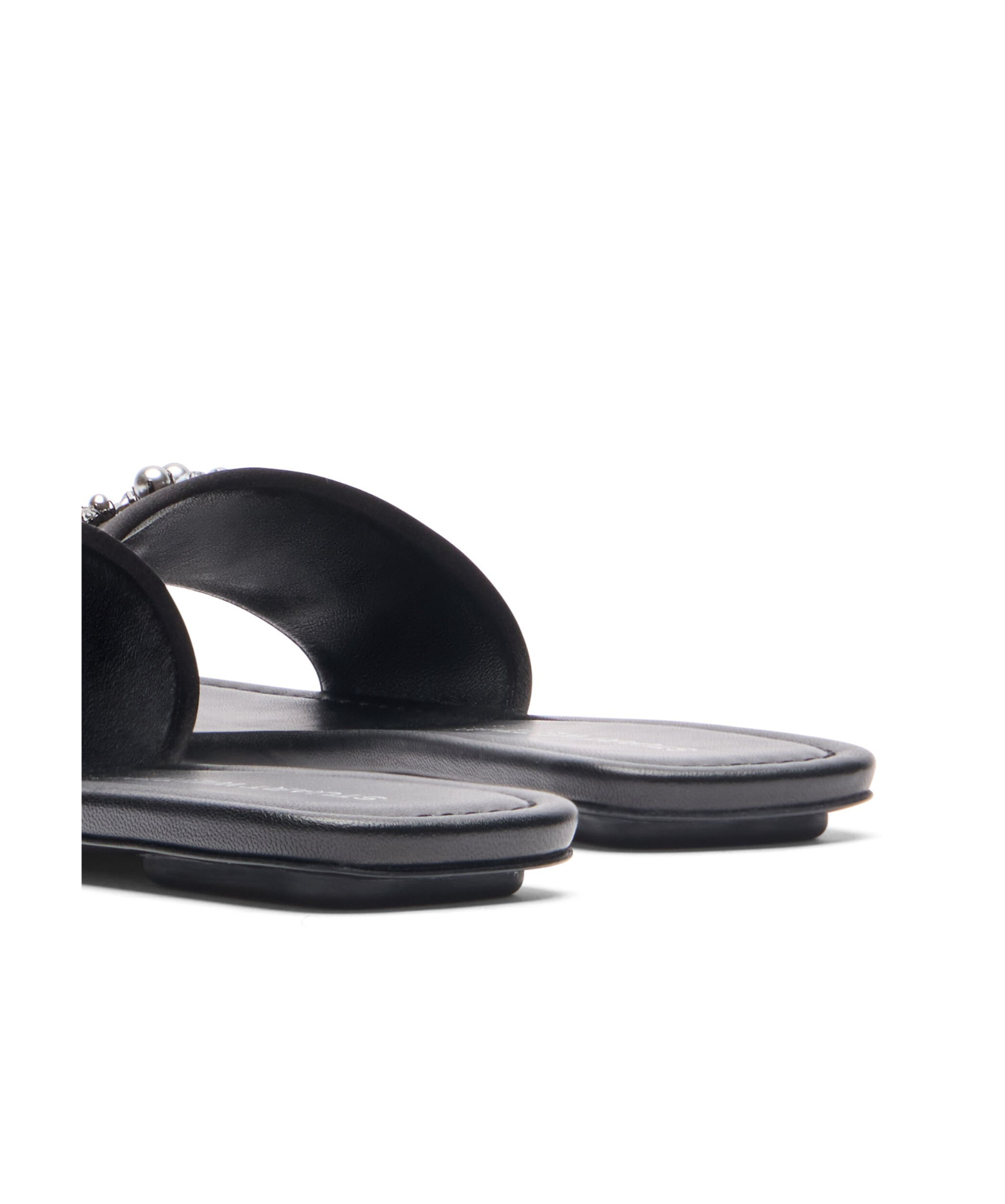 Stuart Weitzman Poppy Embellished Slide Sandal In Black