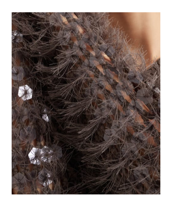 Brunello Cucinelli Chocolate Mesh Top With Sequins In Chocolate-colored