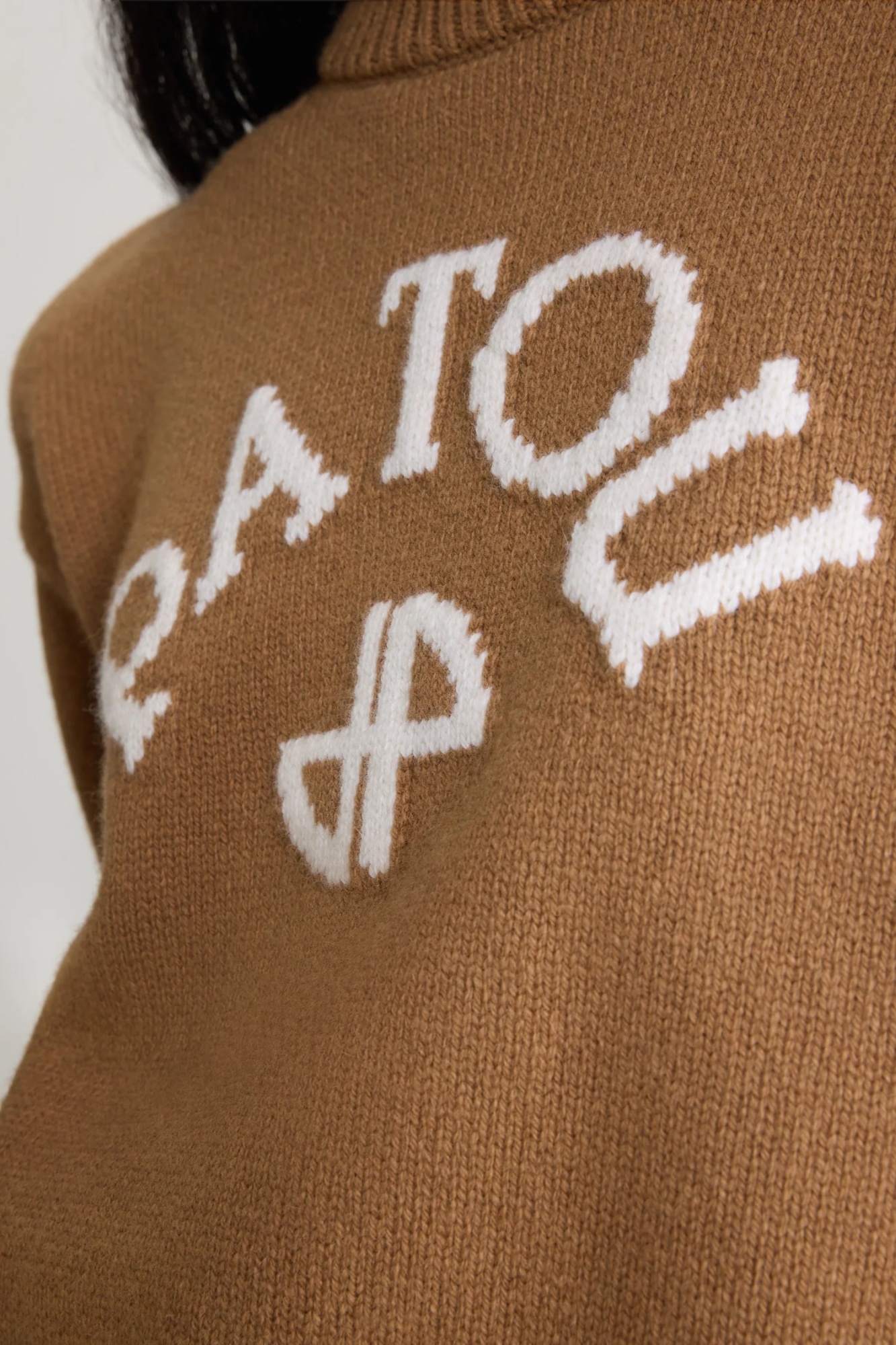 Patou Ribbed Hem Cropped Knitwear In Brown