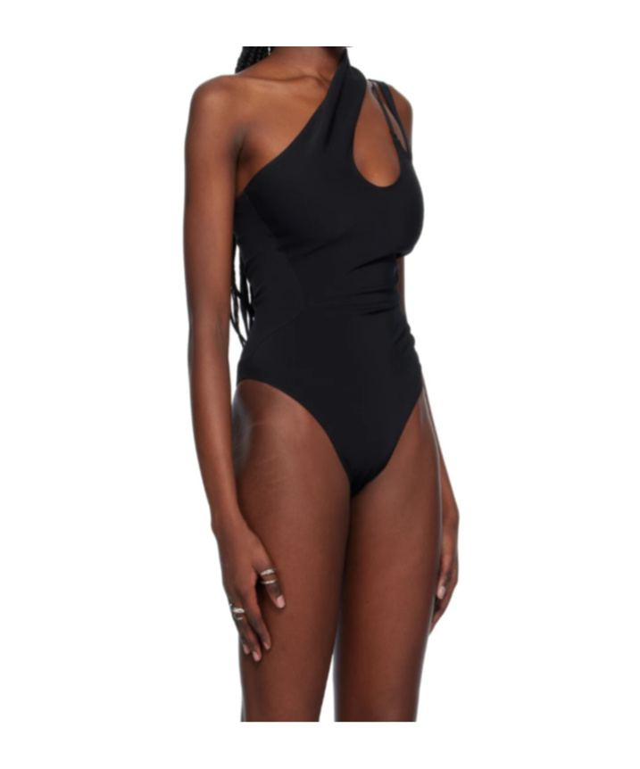 Shop Mugler One-shoulder Bodysuit In Black