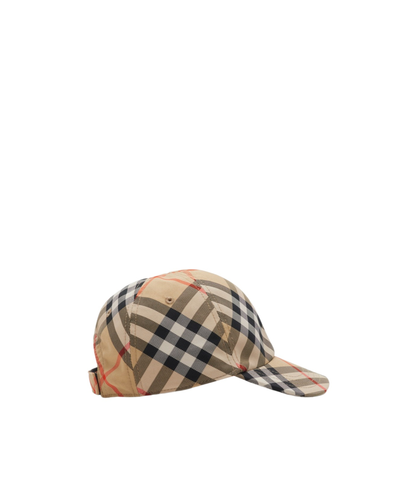 Burberry Plaid Baseball Cap In Nude