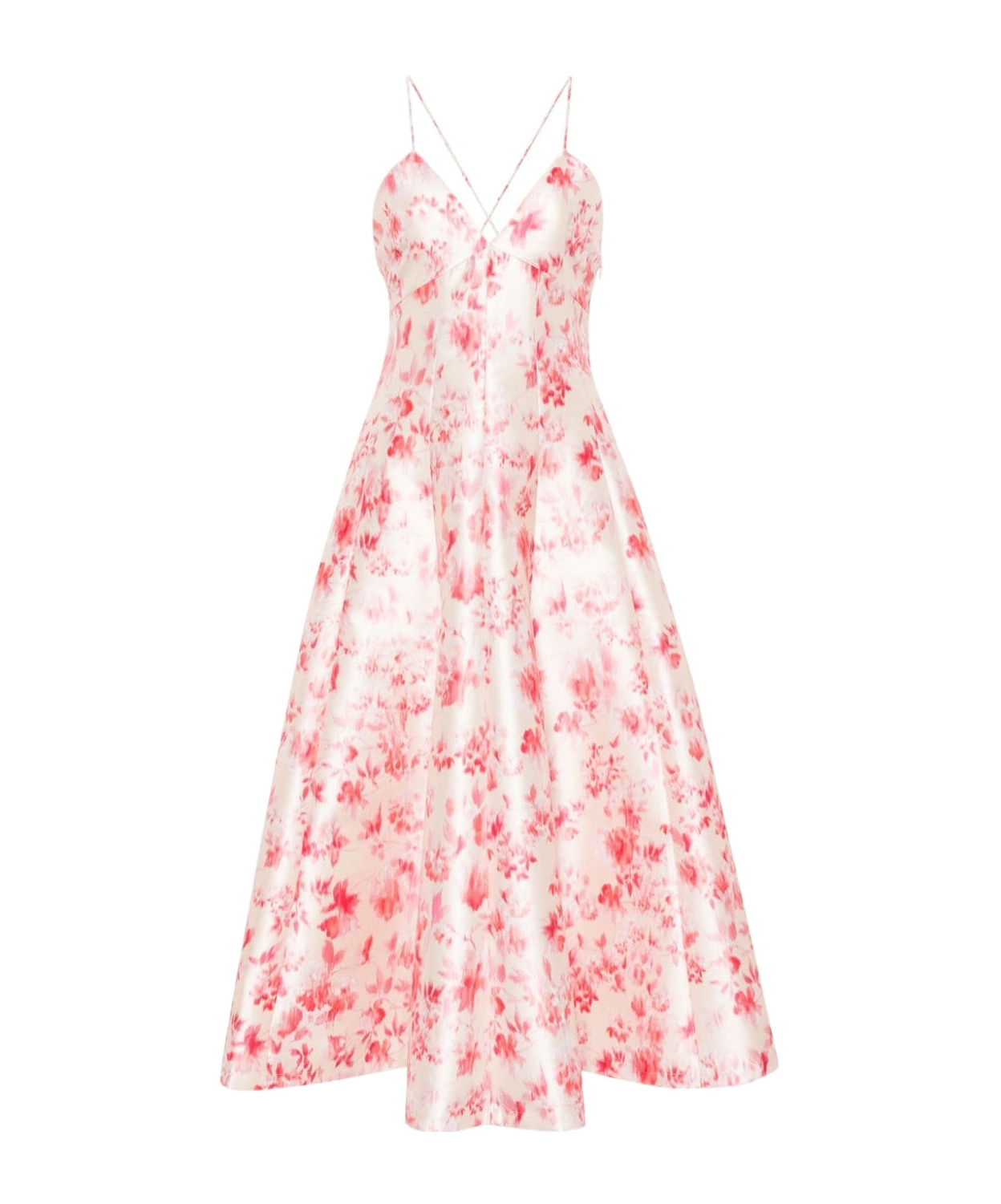 Philosophy Di Lorenzo Serafini Floral Printed Horn-shaped Medium-length Dress In Pink