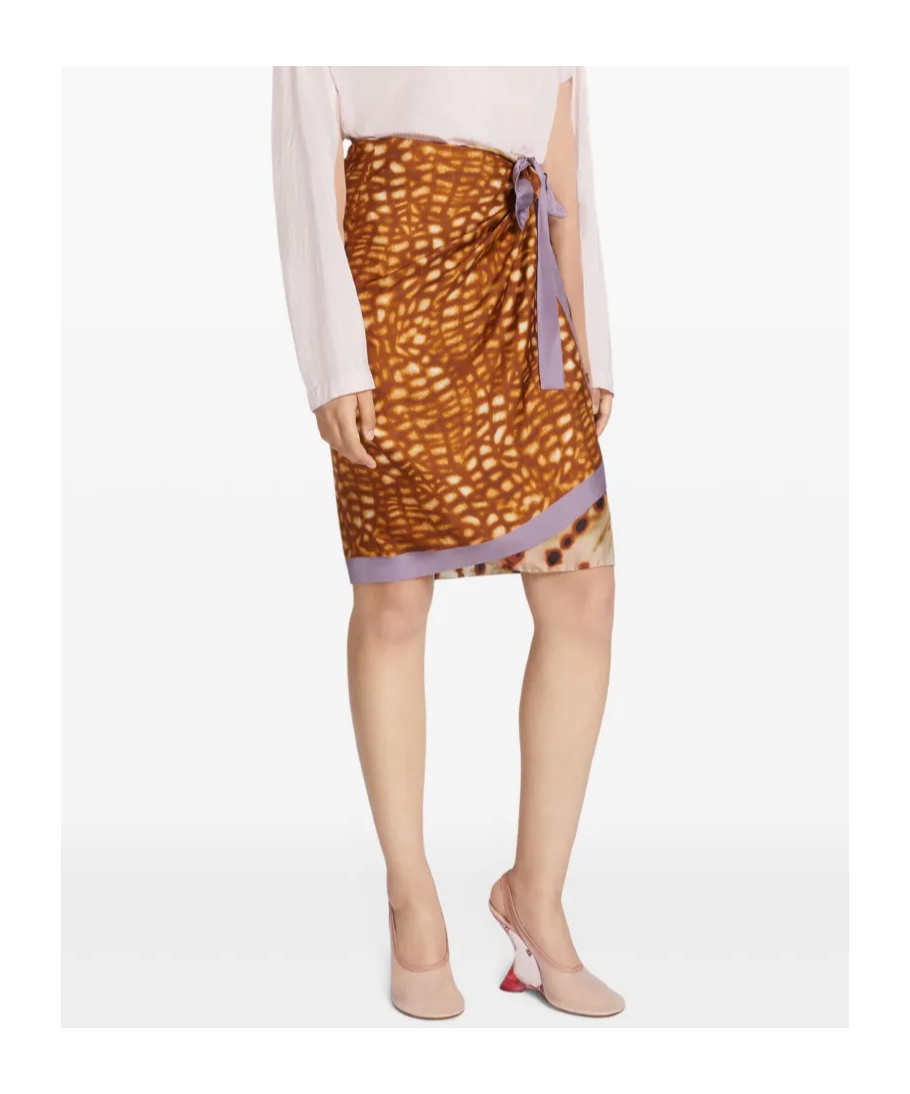 Dries Van Noten Silk Beach Cover-up In Brown