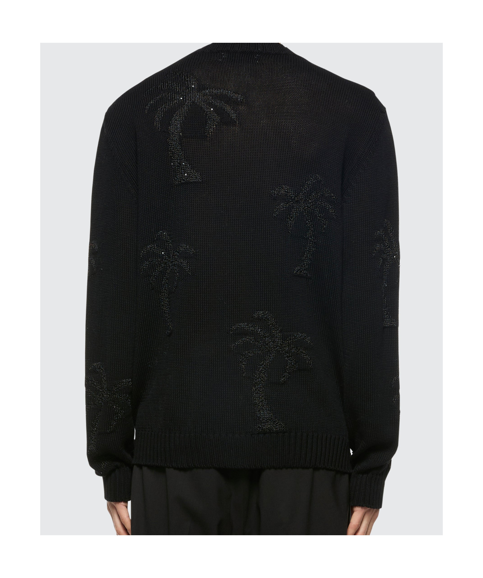 Shop Laneus Jacquard Sweater In Black