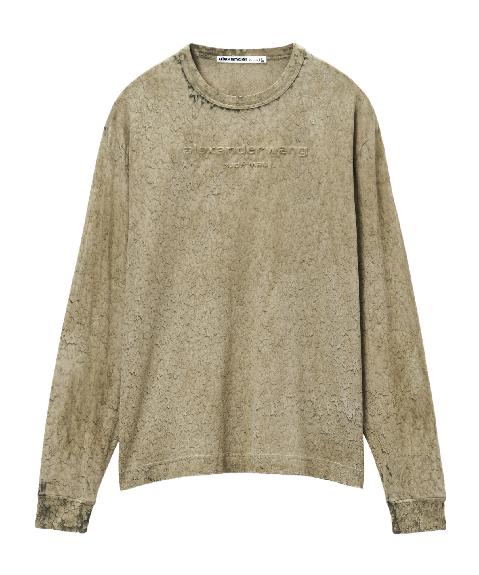 Alexander Wang Logo-embossed Tie-dye T-shirt In Nude