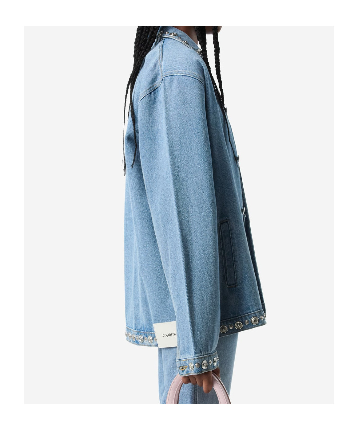 Coperni Collared Casual Jacket Studded Accents In Blue