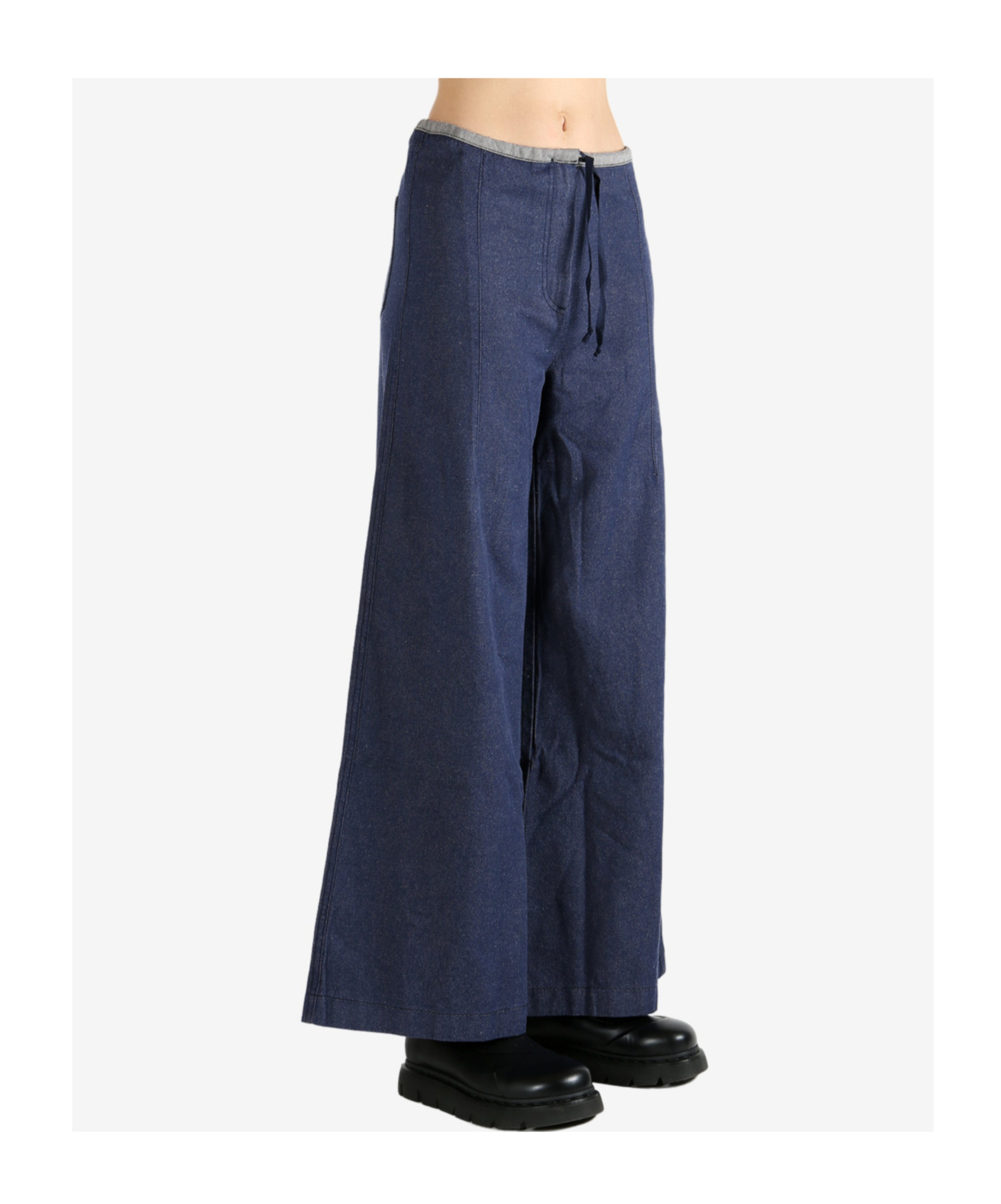 Baserange Arthur Drawstring Wide-leg Trousers In Blue