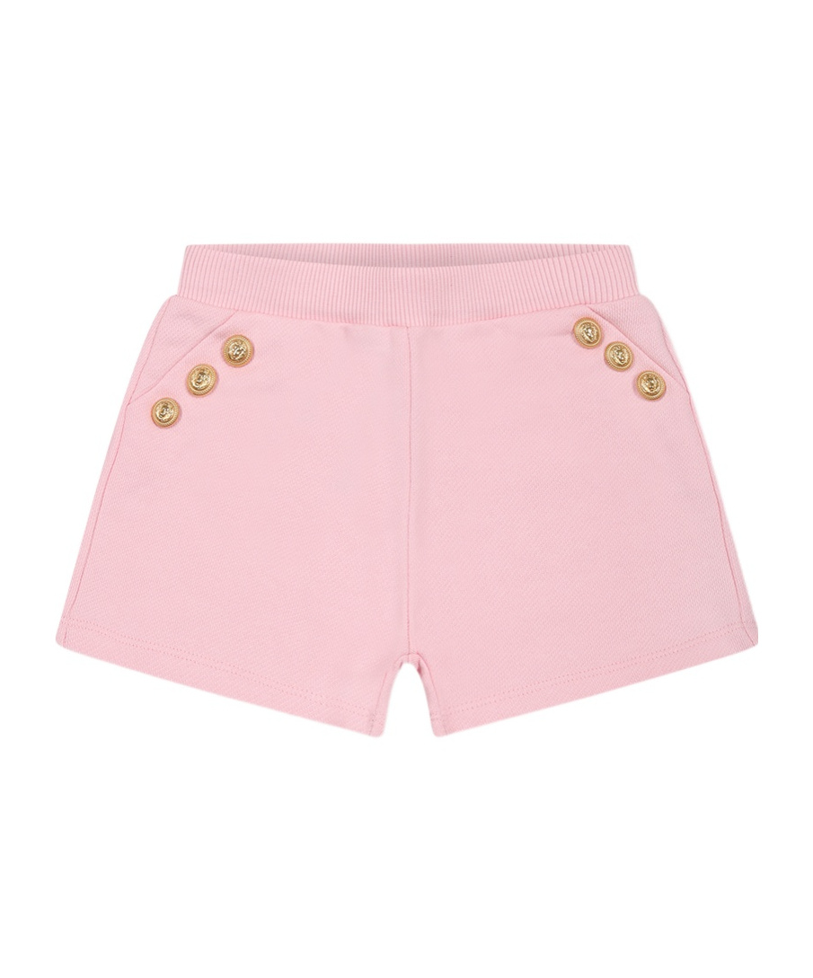 Shop Balmain Elastic Waist Shorts In Pink